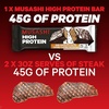 image:imageMUSASHI High Protein Bar 45g Protein 2g Total Sugars Peanut Butter amp Milk Chocolate Coated Post Workout and Protein Snack On The Go 12 Pack of 32oz 90g BarsDark Chocolate Salted Caramel