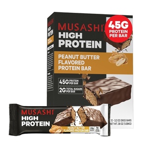 image:imageMUSASHI High Protein Bar 45g Protein 2g Total Sugars Peanut Butter amp Milk Chocolate Coated Post Workout and Protein Snack On The Go 12 Pack of 32oz 90g BarsPeanut Butter