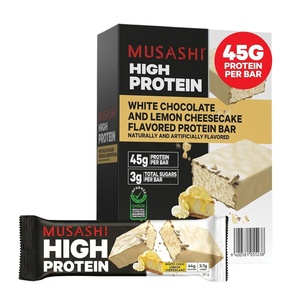 image:imageMUSASHI High Protein Bar 45g Protein 2g Total Sugars Peanut Butter amp Milk Chocolate Coated Post Workout and Protein Snack On The Go 12 Pack of 32oz 90g BarsLemon Cheesecake