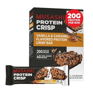 image:imageMUSASHI Protein Crisp Bar 20g Protein 4g Total Sugars Vanilla amp Caramel Post Workout and Snack On The Go 12 Pack of 21oz 60g BarsVanilla  Caramel